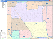 Royal Oak  Wall Map Color Cast Style